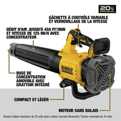 Factory Reconditioned Dewalt 20V MAX XR Brushless Lithium-Ion 14 in. Cordless Folding String Trimmer/Handheld Blower Combo Kit (4 Ah)