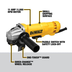 Factory Reconditioned Dewalt 11 Amp 4-1/2 in. Corded Small Angle Grinder with Wheel