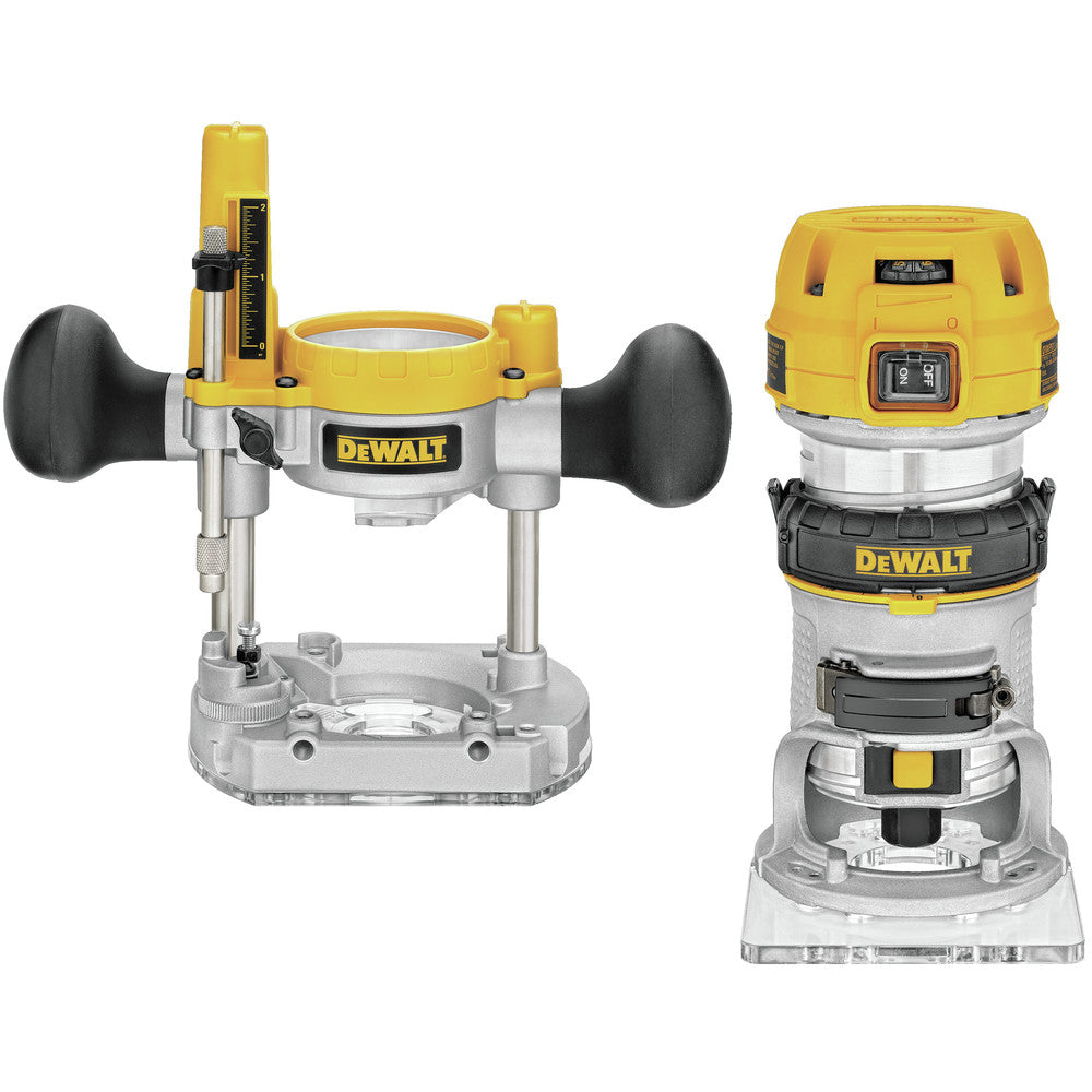 Factory Reconditioned Dewalt 1-1/4 HP Max Torque Variable Speed Compact Router Combo Kit with LEDs