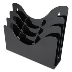 Deflecto 13.38 in. x 3.5 in. x 11.5 in. 6 Removable Dividers 3-Tier Document Organizer - Black