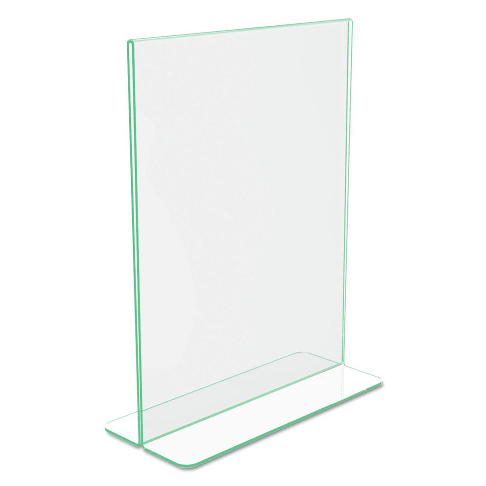 Deflecto 8.5 in. x 11 in. Insert Superior Image Premium Green Edge Sign Holders - Clear/Green