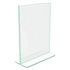 Deflecto 8.5 in. x 11 in. Insert Superior Image Premium Green Edge Sign Holders - Clear/Green
