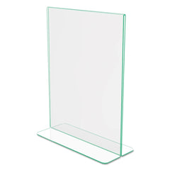 Deflecto 8.5 in. x 11 in. Insert Superior Image Premium Green Edge Sign Holders - Clear/Green