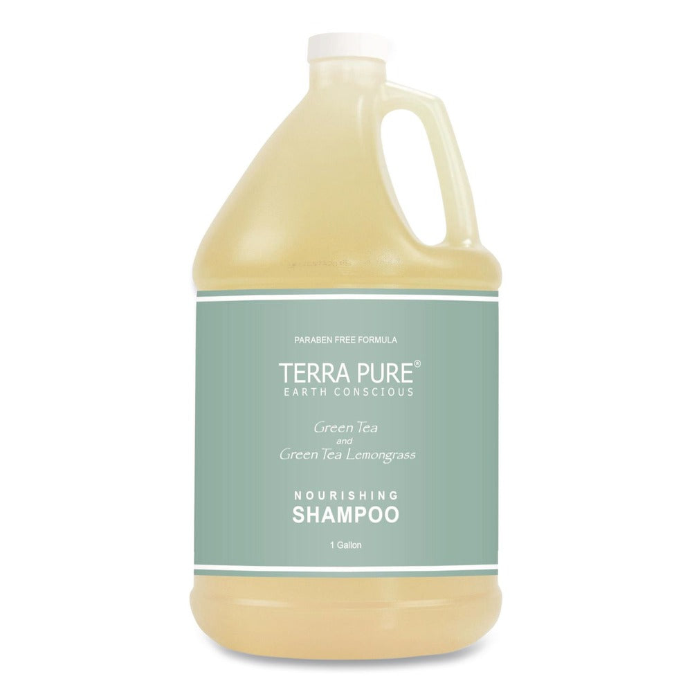 Diversified Hospitality Solutions Terra Pure 1-Gallon Bottle Shampoo - Green Tea and Lemongrass Scent