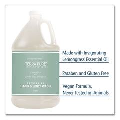 Diversified Hospitality Solutions Terra Pure 1-Gallon Bottle Body Wash - Green Tea and Lemongrass Scent