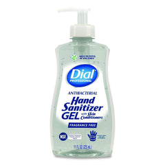 Dial Professional 11 oz. Pump Bottle Gel Antibacterial Hand Sanitizer - Fragrance-Free (12/Carton)