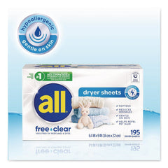 Dial Free Clear Dryer Sheets - Fragrance Free (6/Carton)