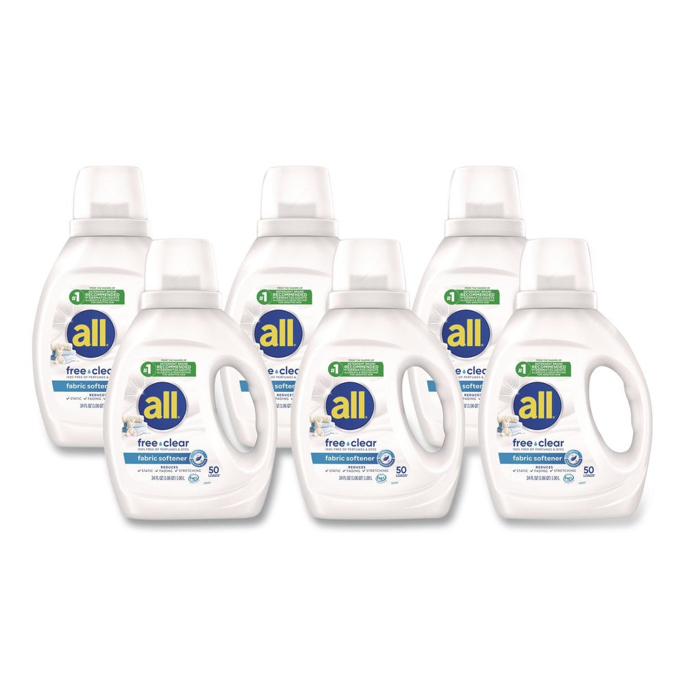 Dial 34 oz. Bottle Free Clear Liquid Fabric Softener - Fragrance Free (6/Carton)