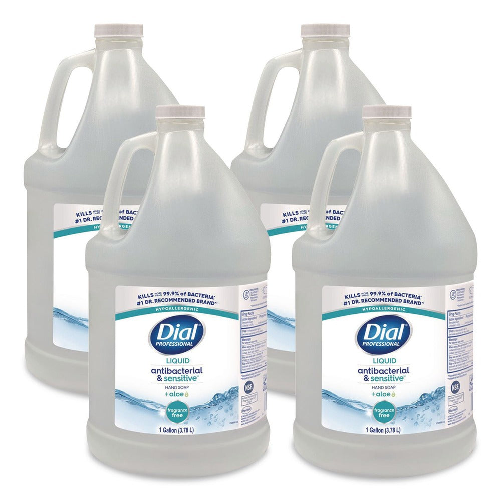 Dial Professional 1 Gallon Antibacterial Liquid Hand Soap for Sensitive Skin Refill - Light Floral Scent (4/Carton)