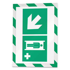 Durable 8.5 in. x 11 in. DURAFRAME Security Magnetic Sign Holder - Green/White Frame (2/Pack)