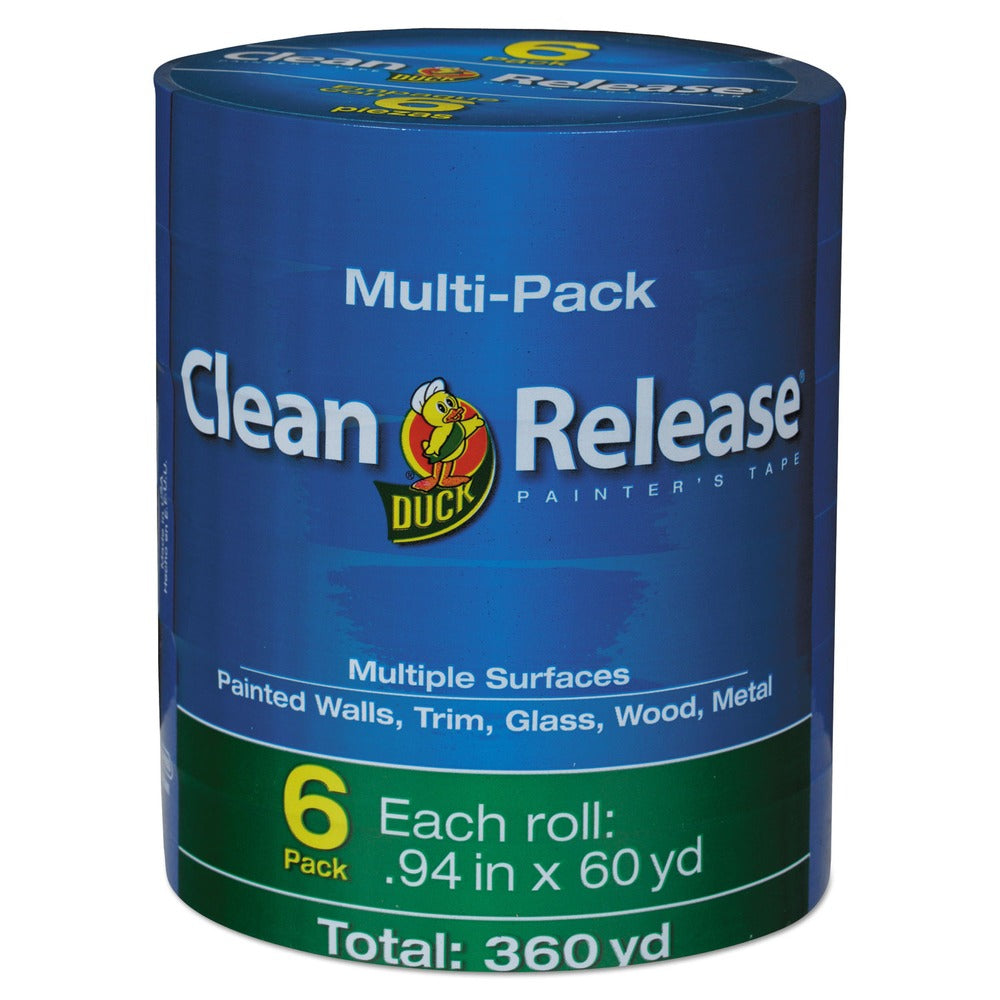 Duck Clean Release 0.94 in. x 60 yards 3 in. Core Painter's Tape - Blue (6/Pack)