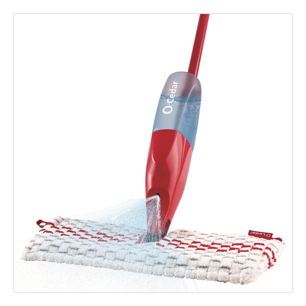 O-Cedar ProMist MAX Spray Mop with 48 in. Red/Black/Gray Plastic Handle - Red/White/Gray Microfiber Head (4/Carton)