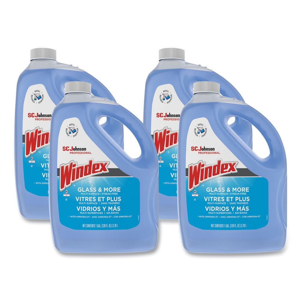 Windex 696503 Ammonia-D 1 Gallon Bottle Glass Cleaner (4/Carton)