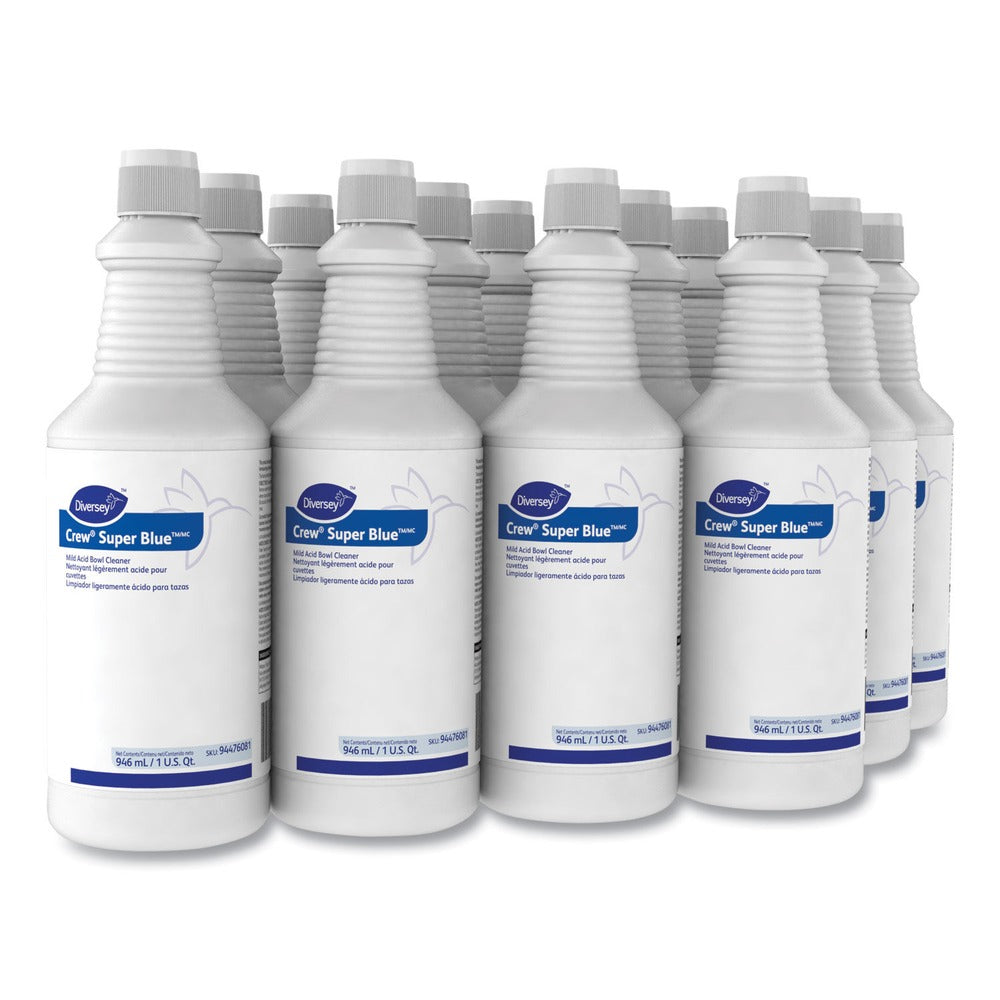 Diversey Care 32 oz. Squeeze Bottle Crew Super Blue Mild Acid Bowl Cleaner - Citrus Scent (12/Carton)