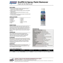 ITW Dymon 07820 17.5 oz. Jelled Formula Graffiti/Paint Remover Aerosol Spray (12/Carton)