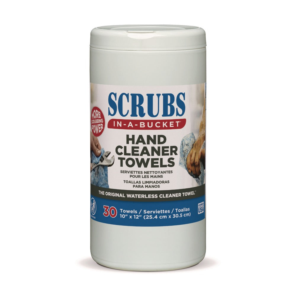 SCRUBS 42230 10 in. x 12 in. Hand Cleaner Towels - Blue/White