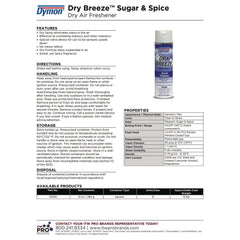 ITW Dymon Dry Breeze 10 oz. Aerosol Air Freshener Spray - Sugar and Spice (12/Carton)
