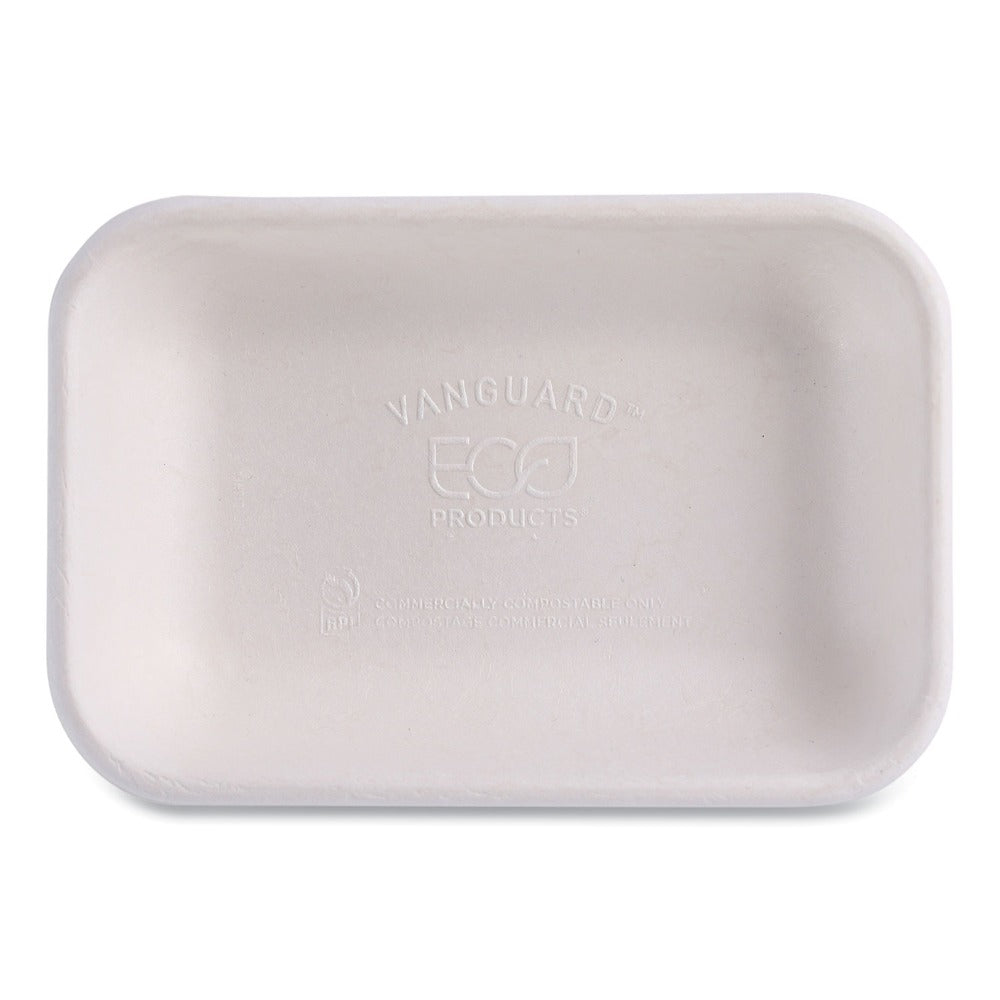 Eco-Products 16 oz 7 x 5 x 1 Vanguard Worldview Renewable and Compostable Sugarcane Take-Out Containers - White (400/Carton)