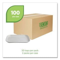 Eco-Products 13 x 17 Regalia Sugarcane Servingware Platter - White (100/Carton)
