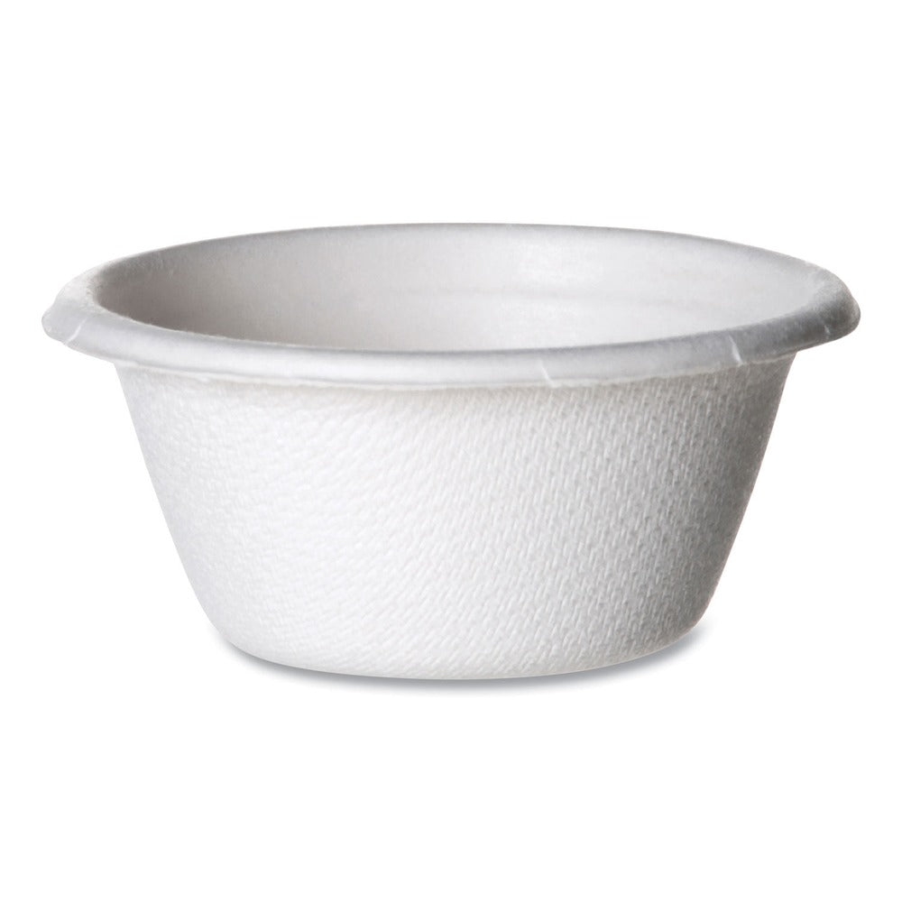 Eco-Products 2 oz Molded Fiber Sugarcane Portion Cups - White (2500/Carton)