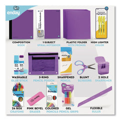 enday Back to School Supplies Kit for Grades K-5 - Purple (1-Kit)