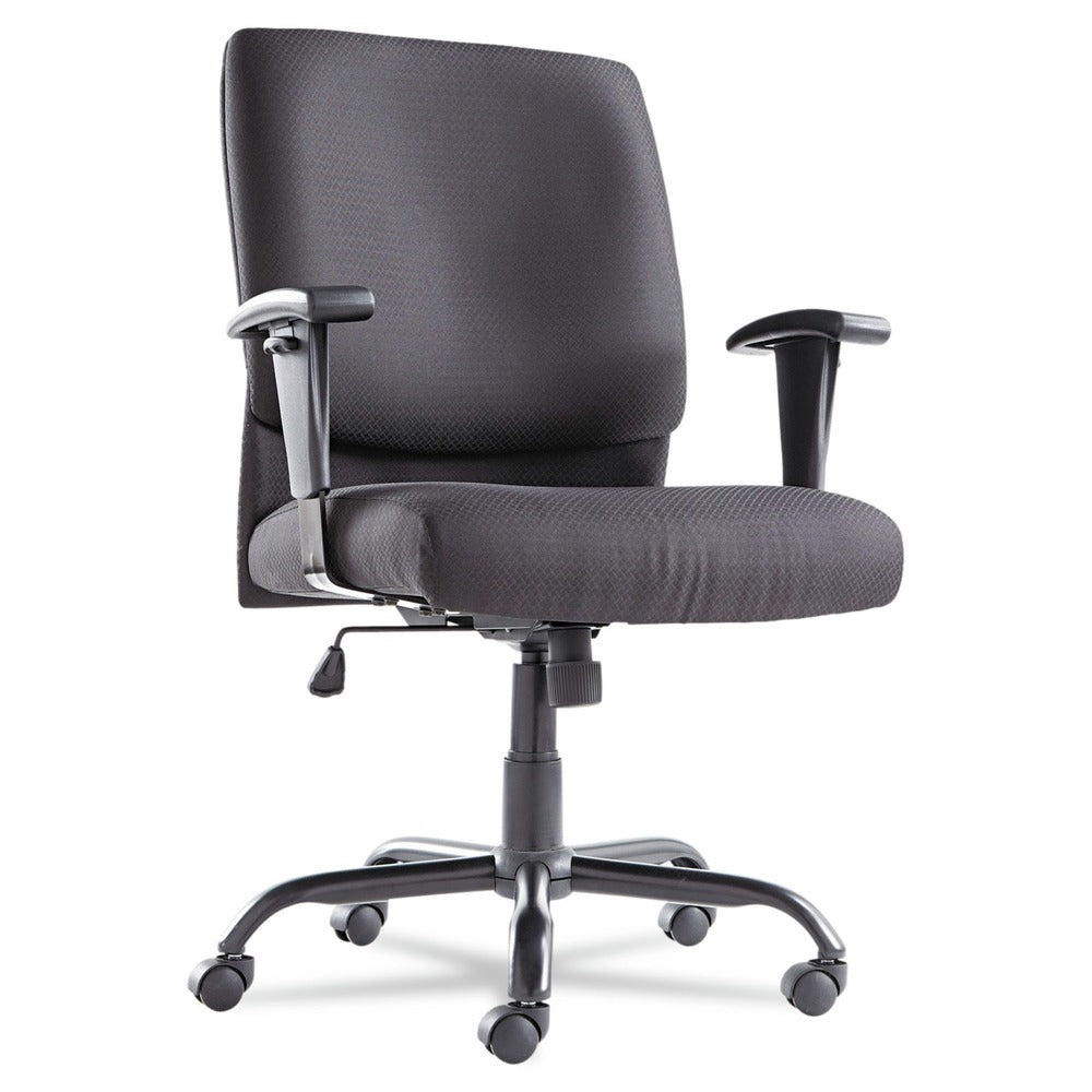 OIF Big and Tall Swivel/Tilt Mid-Back Chair (Height Adjustable T-Bar Arms/Black)