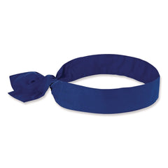 Ergodyne Chill-Its 6700 One Size Fits Most Cooling Bandana Polymer Tie Headband - Solid Blue