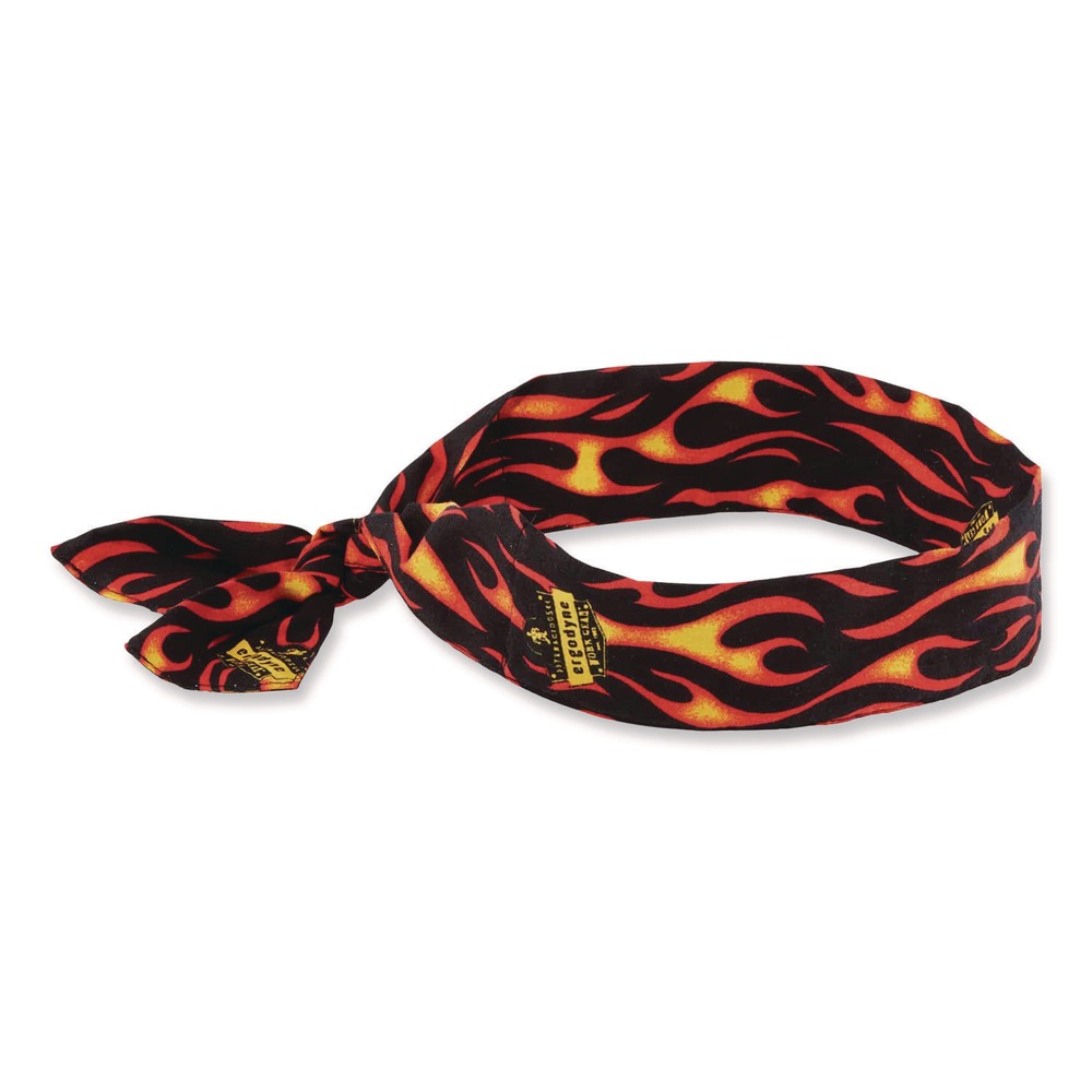 Ergodyne Chill-Its 6700 One Size Fits Most Cooling Bandana Polymer Tie Headband - Flames