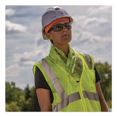 Ergodyne Chill-Its 6602 29.5 in. x 13 in. One Size Fits Most Evaporative PVA Cooling Towel - Hi-Vis Lime