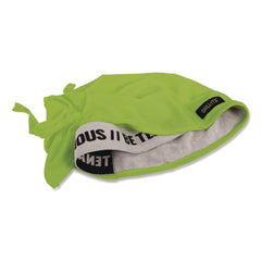 Ergodyne Chill-Its 6615 One Size Fits Most High-Performance Bandana Doo Rag with Terry Cloth Sweatband - Lime