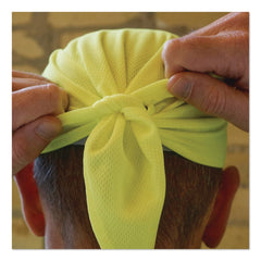 Ergodyne Chill-Its 6615 One Size Fits Most High-Performance Bandana Doo Rag with Terry Cloth Sweatband - Lime