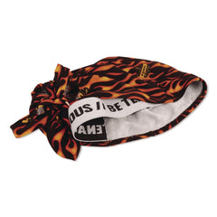 Ergodyne Chill-Its 6615 One Size Fits Most High-Performance Bandana Doo Rag with Terry Cloth Sweatband - Flames