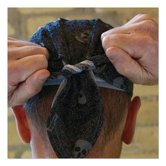 Ergodyne Chill-Its 6615 One Size Fits Most High-Performance Bandana Doo Rag with Terry Cloth Sweatband - Skulls