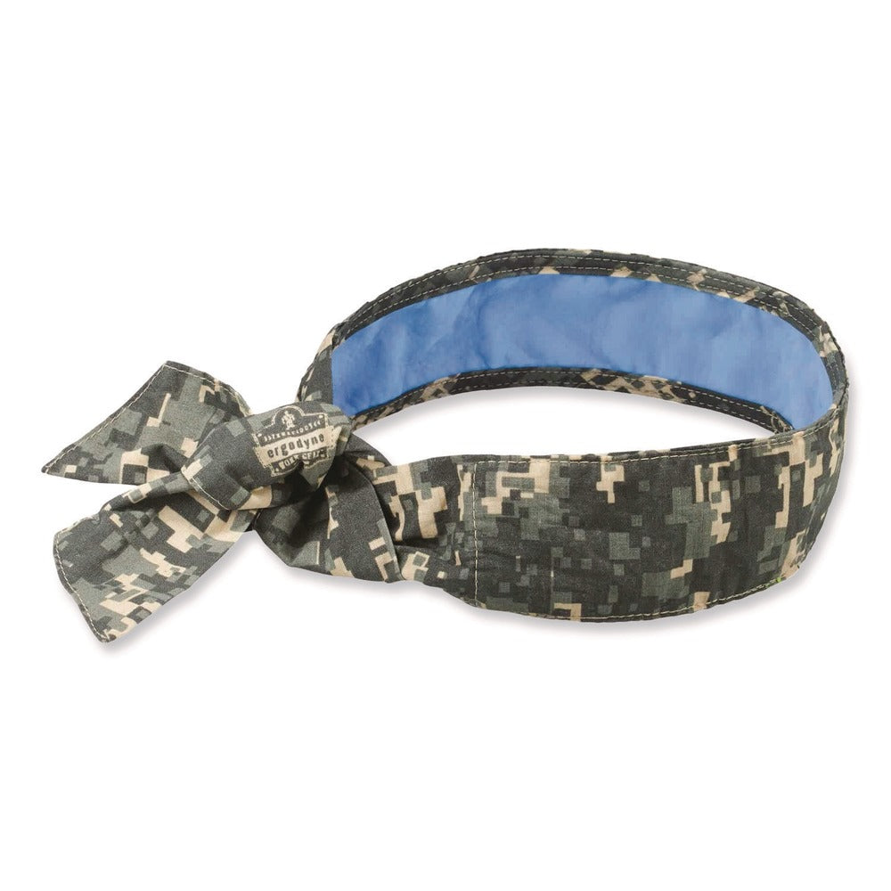 Ergodyne Chill-Its 6700CT One Size Fits Most Cooling Bandana PVA Tie Headband - Camo