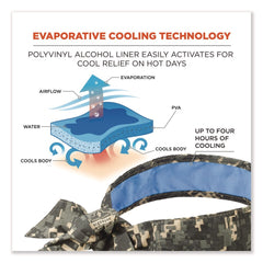Ergodyne Chill-Its 6700CT One Size Fits Most Cooling Bandana PVA Tie Headband - Camo