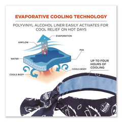 Ergodyne Chill-Its 6700CT One Size Fits Most Cooling Bandana PVA Tie Headband - Navy Western