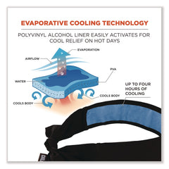 Ergodyne Chill-Its 6700CT One Size Fits Most Cooling Bandana PVA Tie Headband - Black