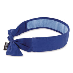 Ergodyne Chill-Its 6700CT One Size Fits Most Cooling Bandana PVA Tie Headband - Solid Blue