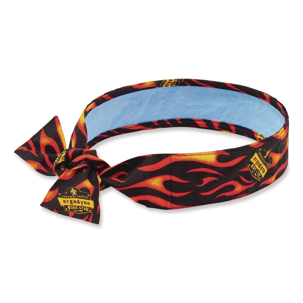 Ergodyne Chill-Its 6700CT One Size Fits Most Cooling Bandana PVA Tie Headband - Flames