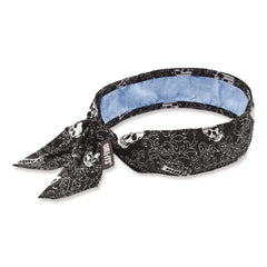 Ergodyne Chill-Its 6700CT One Size Fits Most Cooling Bandana PVA Tie Headband - Skulls