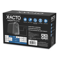 X-ACTO 3.5 in. x 5.5 in. x 4.5 in. AC-Powered Mighty Mite Home Office Electric Pencil Sharpener - Black/Gray/Smoke