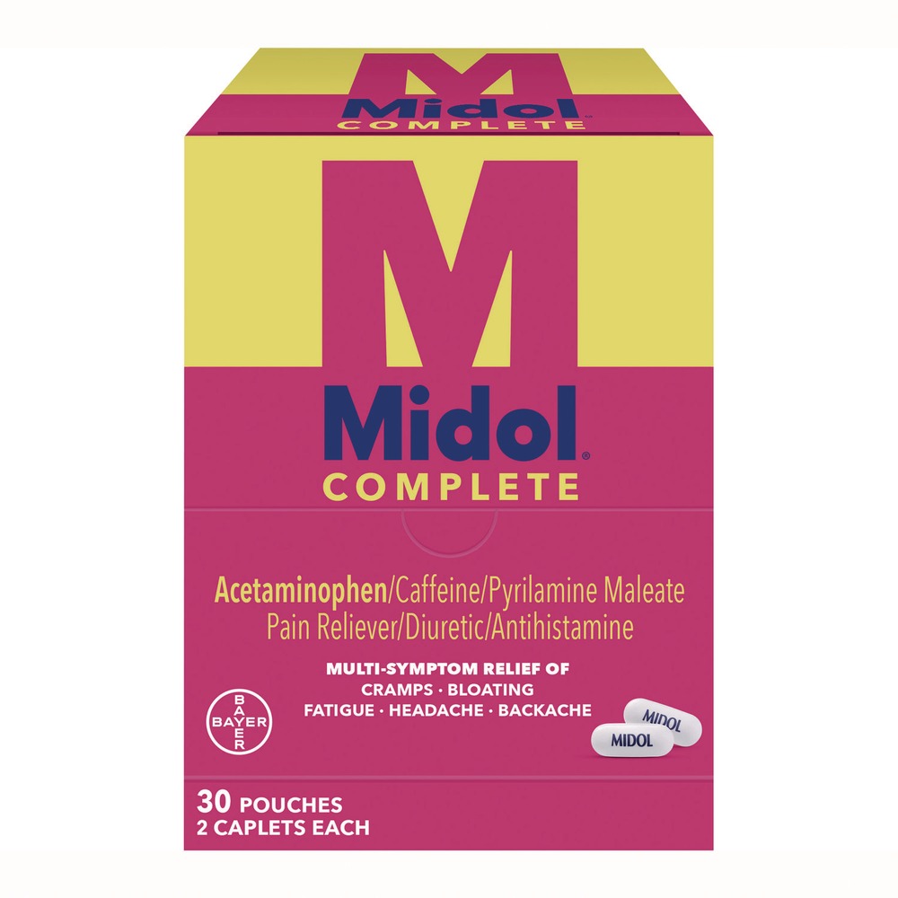 Midol 64458 Complete Menstrual Caplets 2/Pack 30 Packs/Box