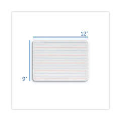 Flipside 12 in. x 9 in. 2-Sided Red/Blue Ruled Dry Erase Board - White Surface (12/Pack)