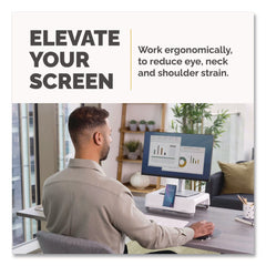Fellowes Mfg Co. 13.94 in. x 11.97 in. x 3.25 in. to 6 in. Supports 33 lbs. Breyta Monitor Stand - White