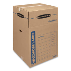 Bankers Box SmoothMove 24 in. x 24 in. x 40 in. Regular Slotted Container Wardrobe Box - Brown/Blue (3/Carton)