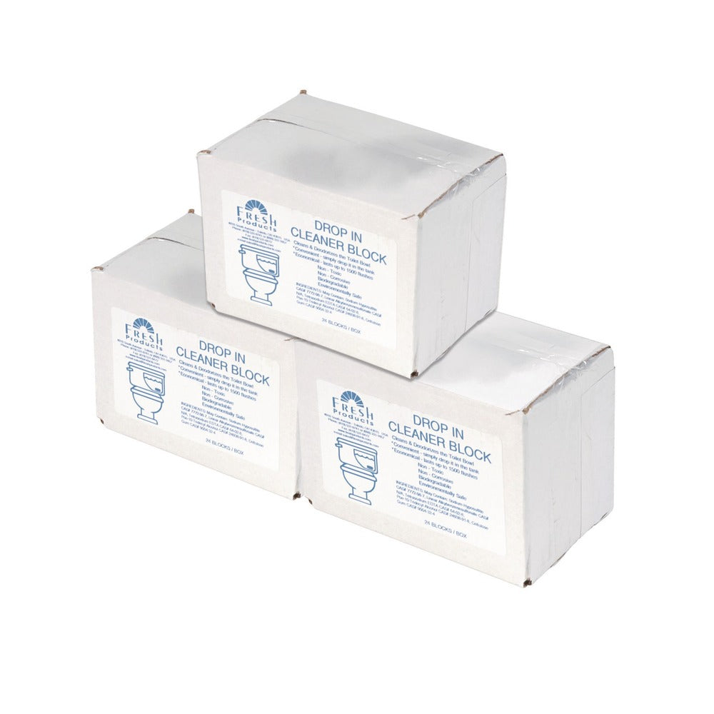 Fresh Products Drop-In Tank Non-Para Cleaner Block - Unscented Blue (72/Carton)
