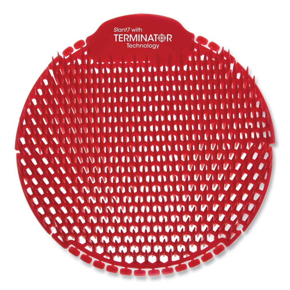 Fresh Products Slant7 with Terminator Urinal Screen - Forest Scent, Red (5/Box)