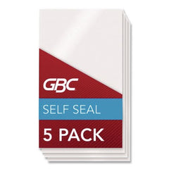 GBC SelfSeal 2.88 in. x 4.63 in. 8 mil Self-Adhesive Laminating Pouches and Single-Sided Sheets - Gloss Clear (5/Pack)