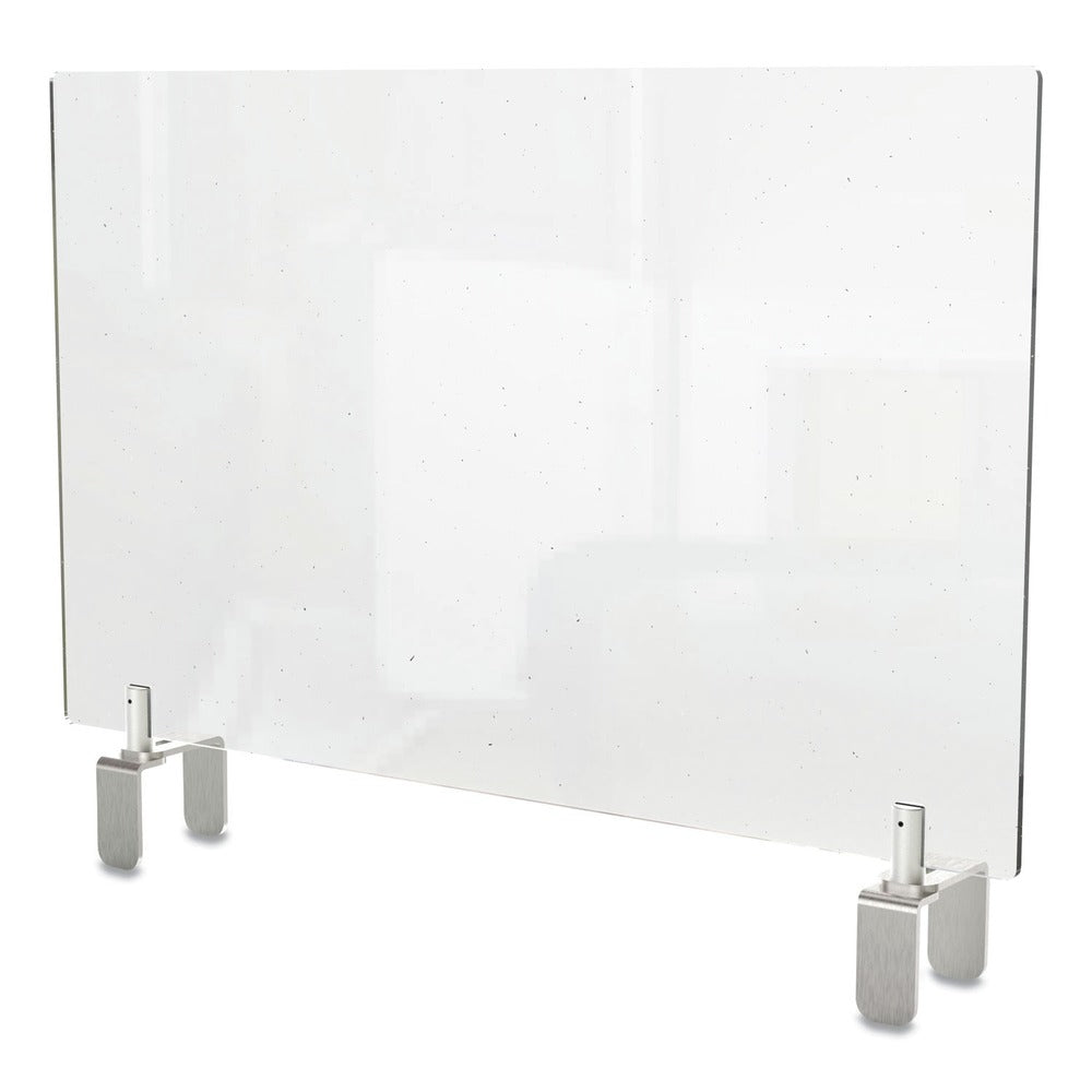 Ghent 29 in. x 3.88 in. x 18 in. Thermoplastic Sheeting Clear Partition Extender with Attached Clamp