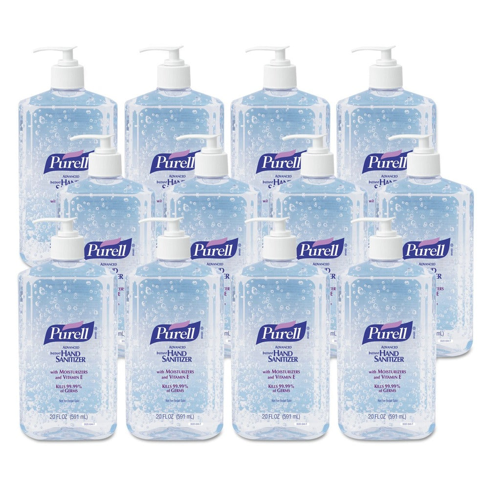 PURELL 20 oz. Pump Bottle Advanced Hand Sanitizer Refreshing Gel - Clean Scent (12/Carton)